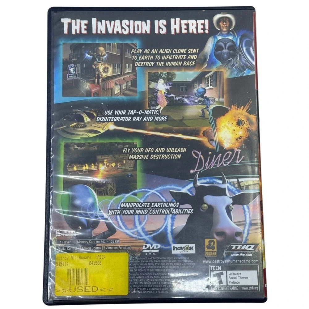 Destroy All Humans Sony PlayStation 2 PS2 Greatest Hits Game with Manual